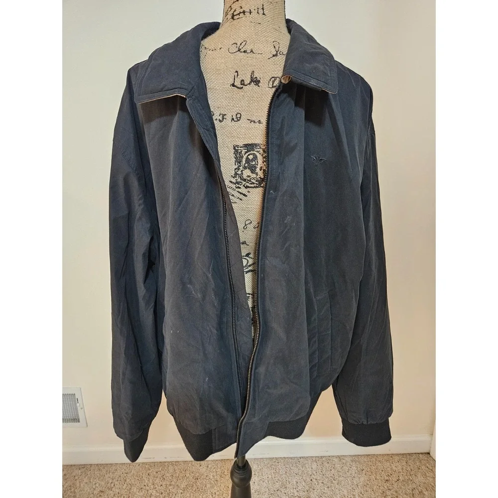 Dockers‎ Classic Harrington Jacket Navy Blue Full Zip Lightweight Mens M